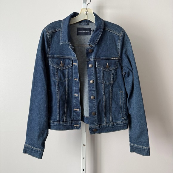 Calvin Klein Jeans Jackets & Blazers - Y2K Calvin Klein Jeans L Blue Denim Jacket Button Trucker Outerwear Cowgirl